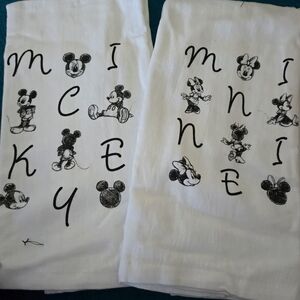 2 Pc Disney Mickey Mouse Kitchen Towels  Minnie